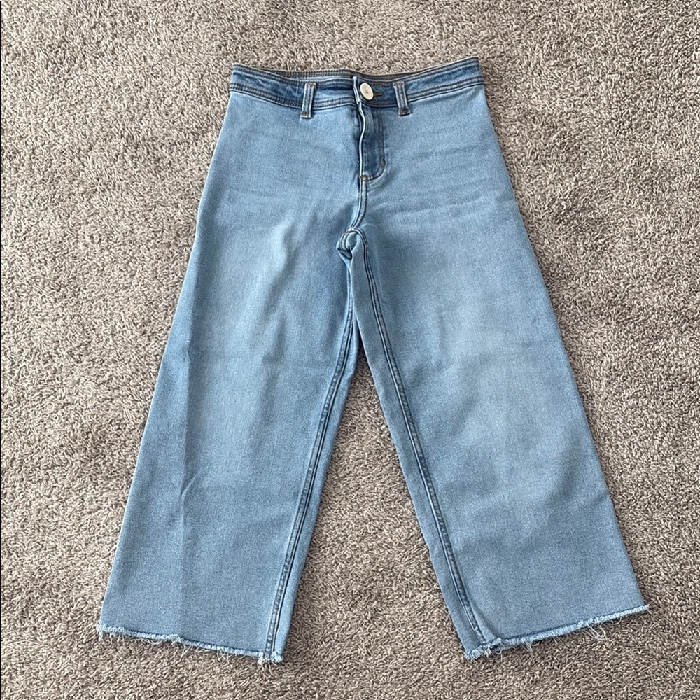 Girls Wonder Nation Wide Leg Light Wash Denim Jeans- L 10-12